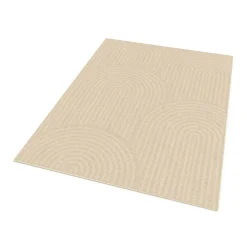 IDMarket Tapis d'intérieur rectangle à motifs circulaire beige 160 x 220 cm* Décoration Et Accessoires