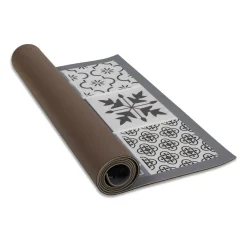 IDMarket Tapis en vinyle effet carreaux de ciment noir et blanc 66 x 160 cm* Décoration Et Accessoires