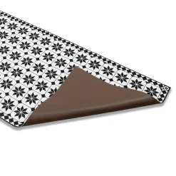 IDMarket Tapis en vinyle effet mosaïque noir et blanc 66 x 160 cm* Décoration Et Accessoires