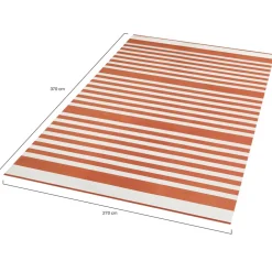 IDMarket Tapis extérieur à rayures terracotta 270x370cm* Revêtement Sol Extérieur