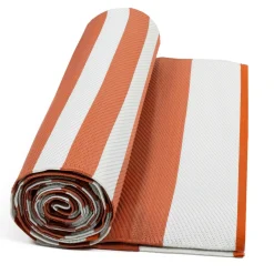IDMarket Tapis extérieur à rayures terracotta 270x370cm* Revêtement Sol Extérieur