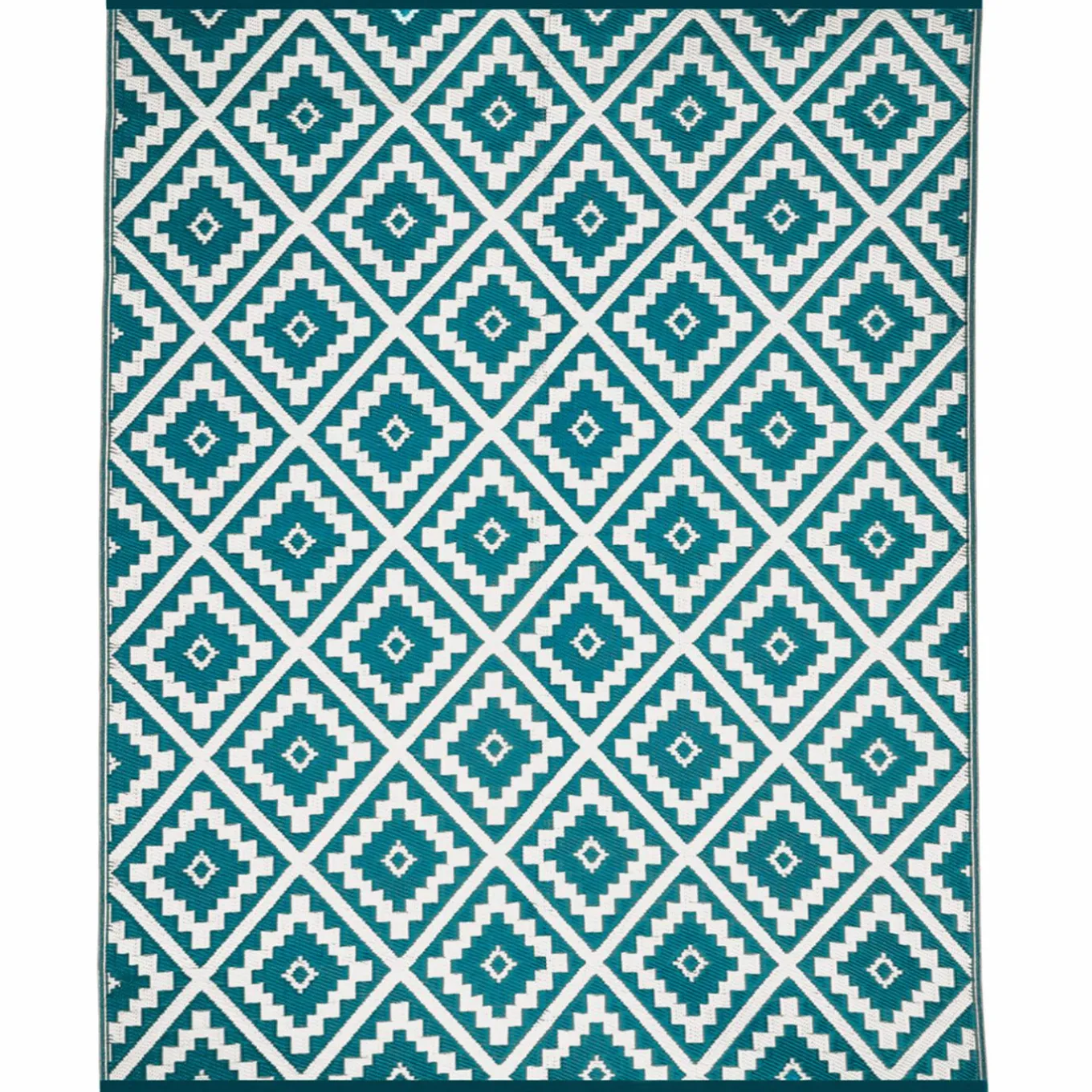 IDMarket Tapis extérieur bleu canard motifs géométriques 180 x 280 cm* Revêtement Sol Extérieur