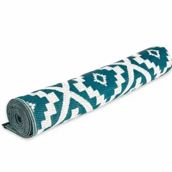 IDMarket Tapis extérieur bleu canard motifs géométriques 180 x 280 cm* Revêtement Sol Extérieur