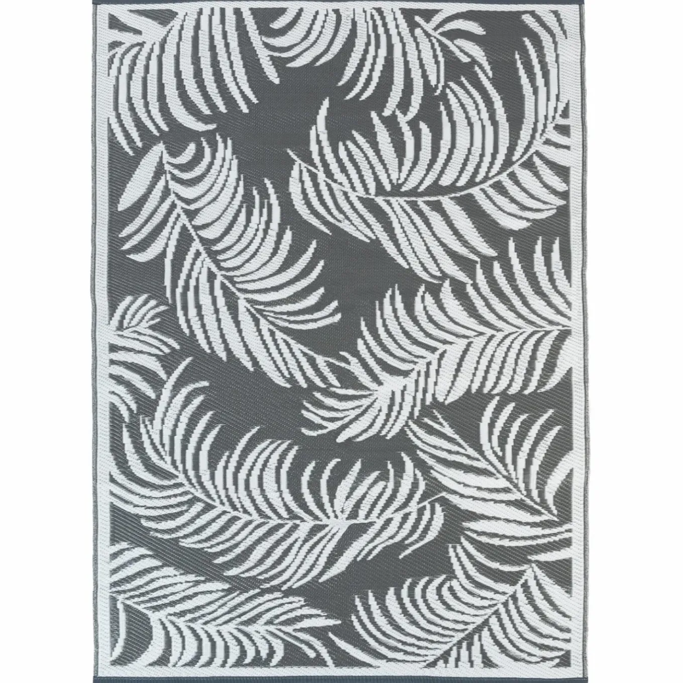 IDMarket Tapis extérieur gris et blanc motifs tropicaux 270 x 370 cm* Revêtement Sol Extérieur