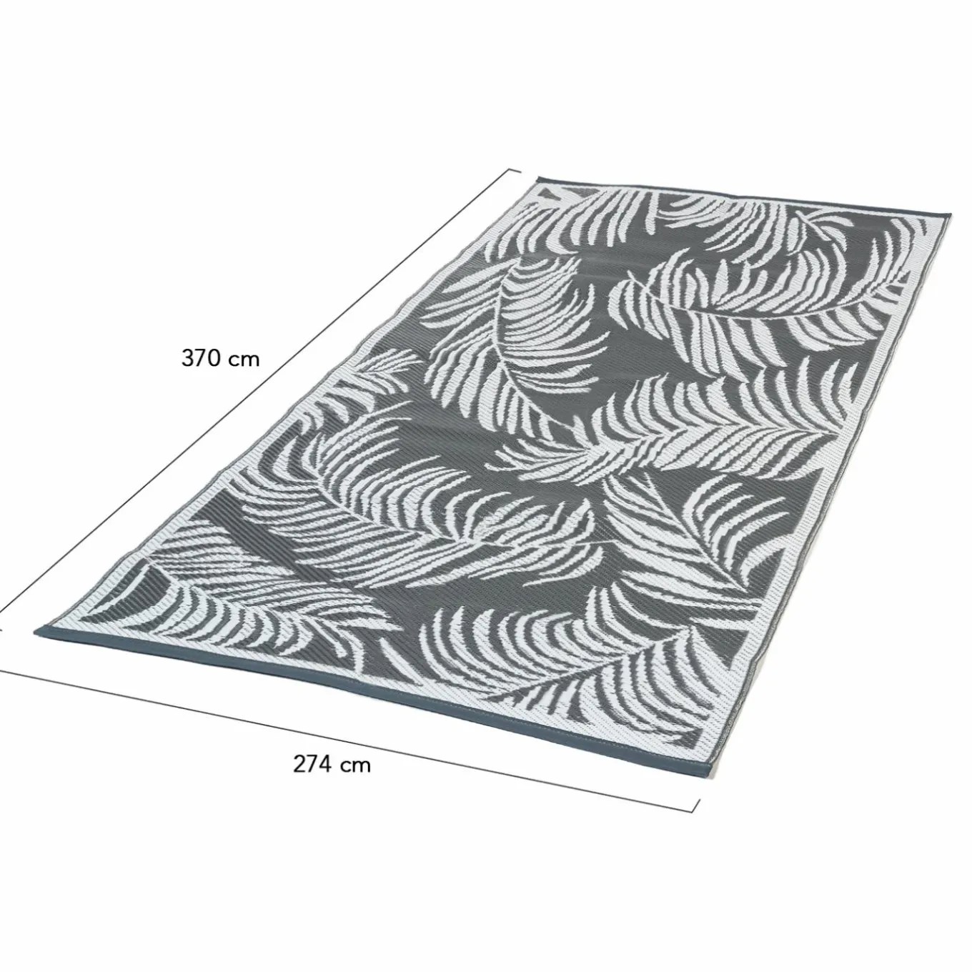 IDMarket Tapis extérieur gris et blanc motifs tropicaux 270 x 370 cm* Revêtement Sol Extérieur