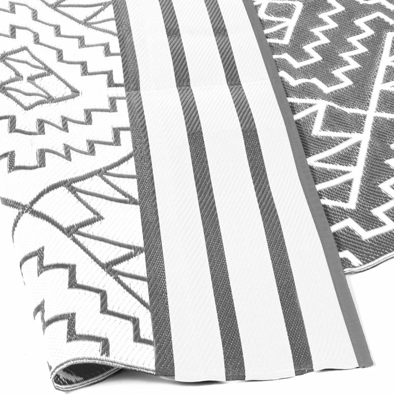 IDMarket Tapis extérieur gris et blanc motifs aztèques 160 x 240 cm* Revêtement Sol Extérieur