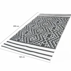 IDMarket Tapis extérieur gris et blanc motifs aztèques 160 x 240 cm* Revêtement Sol Extérieur