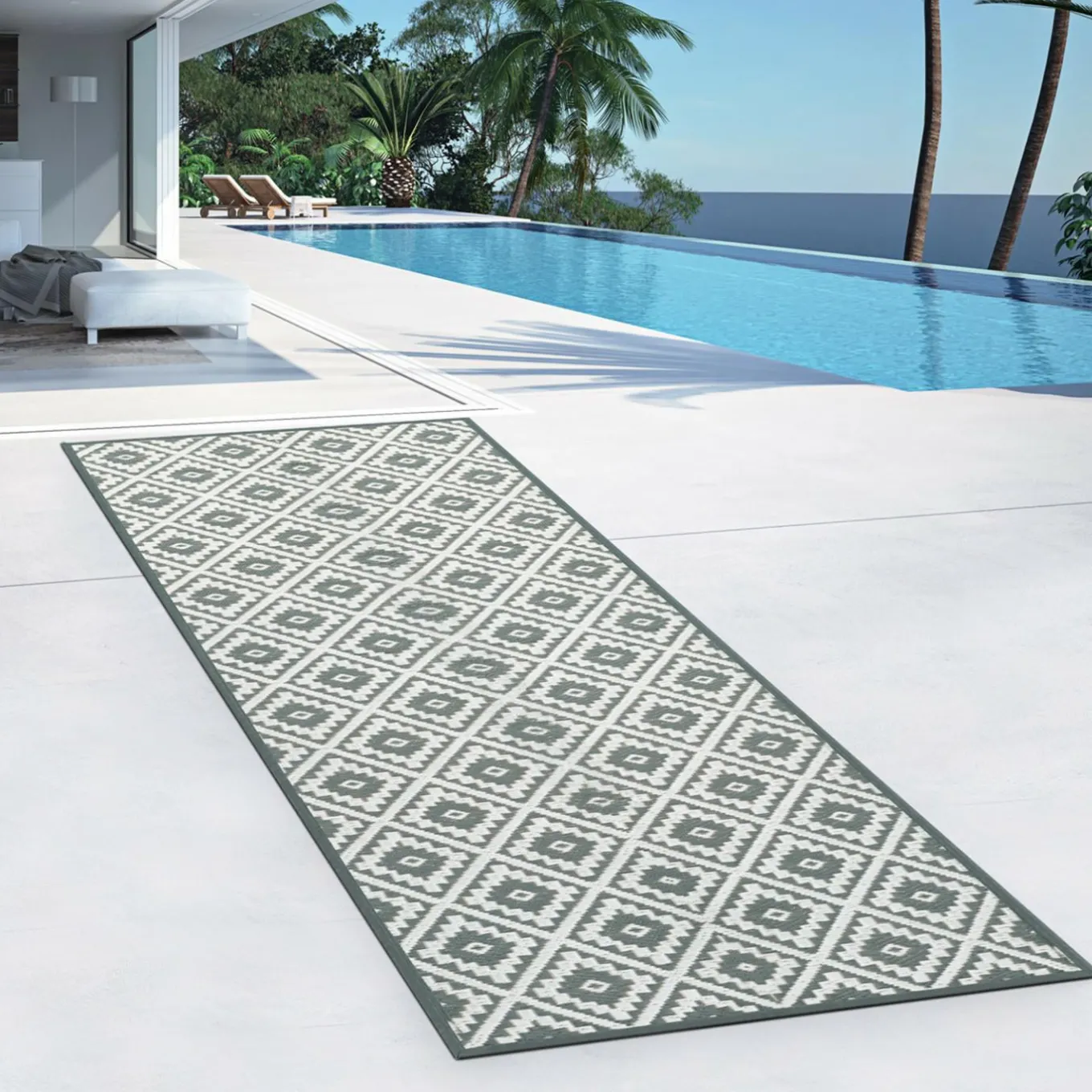 IDMarket Tapis extérieur gris 80x250cm* Revêtement Sol Extérieur