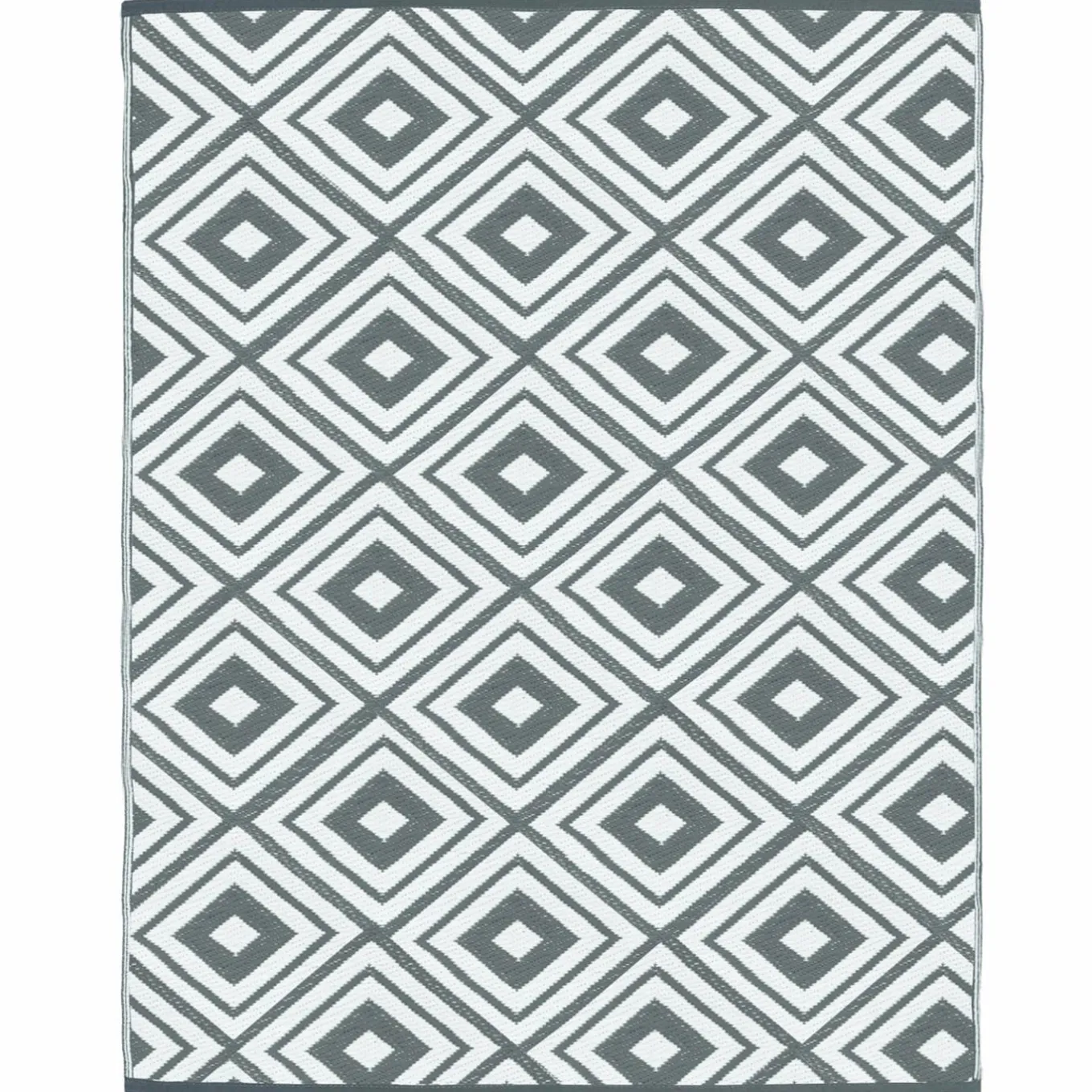IDMarket Tapis extérieur jardin motifs géométriques gris et blanc 270 x 370 cm* Revêtement Sol Extérieur