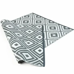 IDMarket Tapis extérieur jardin motifs géométriques gris et blanc 270 x 370 cm* Revêtement Sol Extérieur