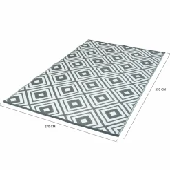 IDMarket Tapis extérieur jardin motifs géométriques gris et blanc 270 x 370 cm* Revêtement Sol Extérieur