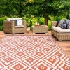 IDMarket Tapis extérieur terracotta motifs géométriques 270 x 370 cm* Revêtement Sol Extérieur