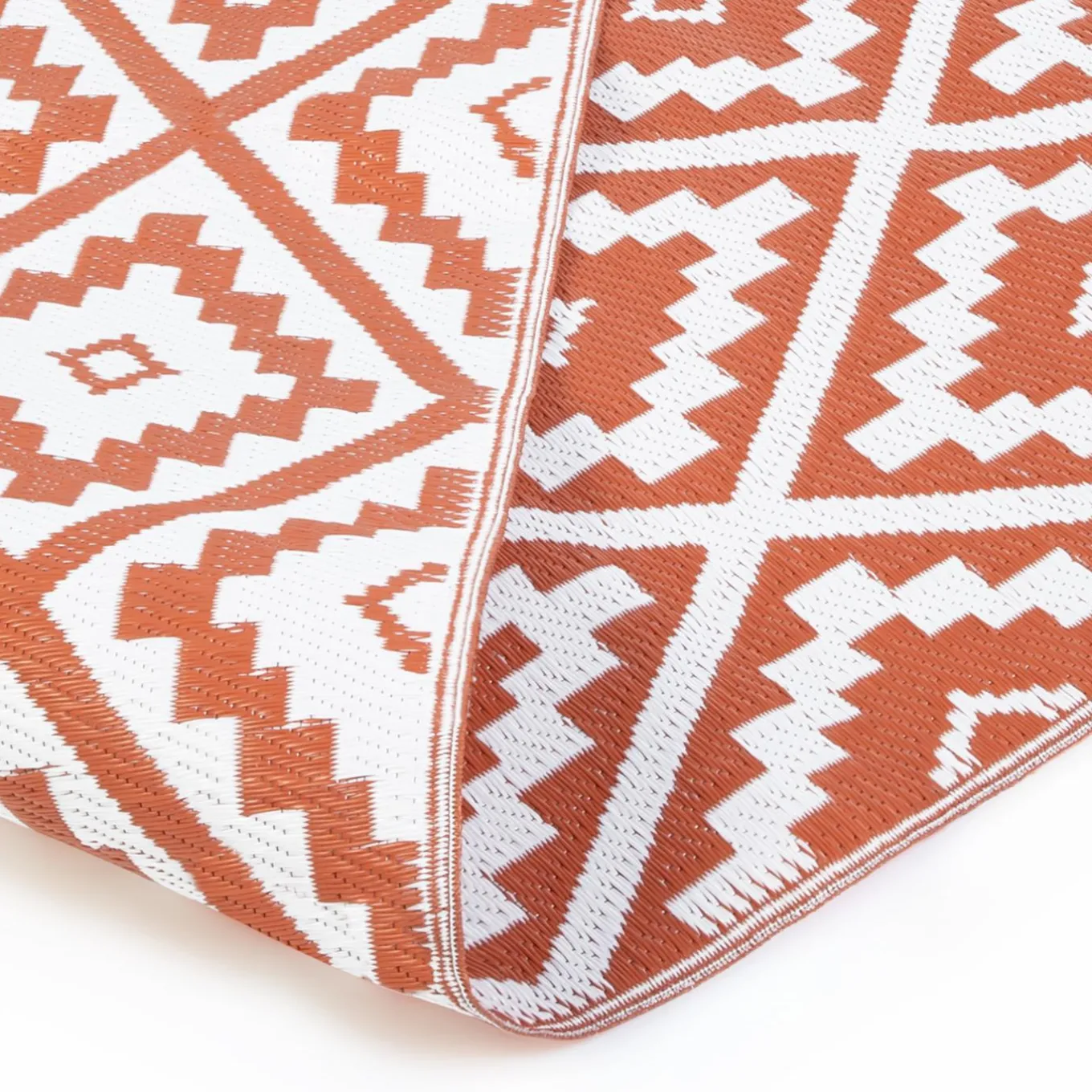 IDMarket Tapis extérieur terracotta motifs géométriques 270 x 370 cm* Revêtement Sol Extérieur