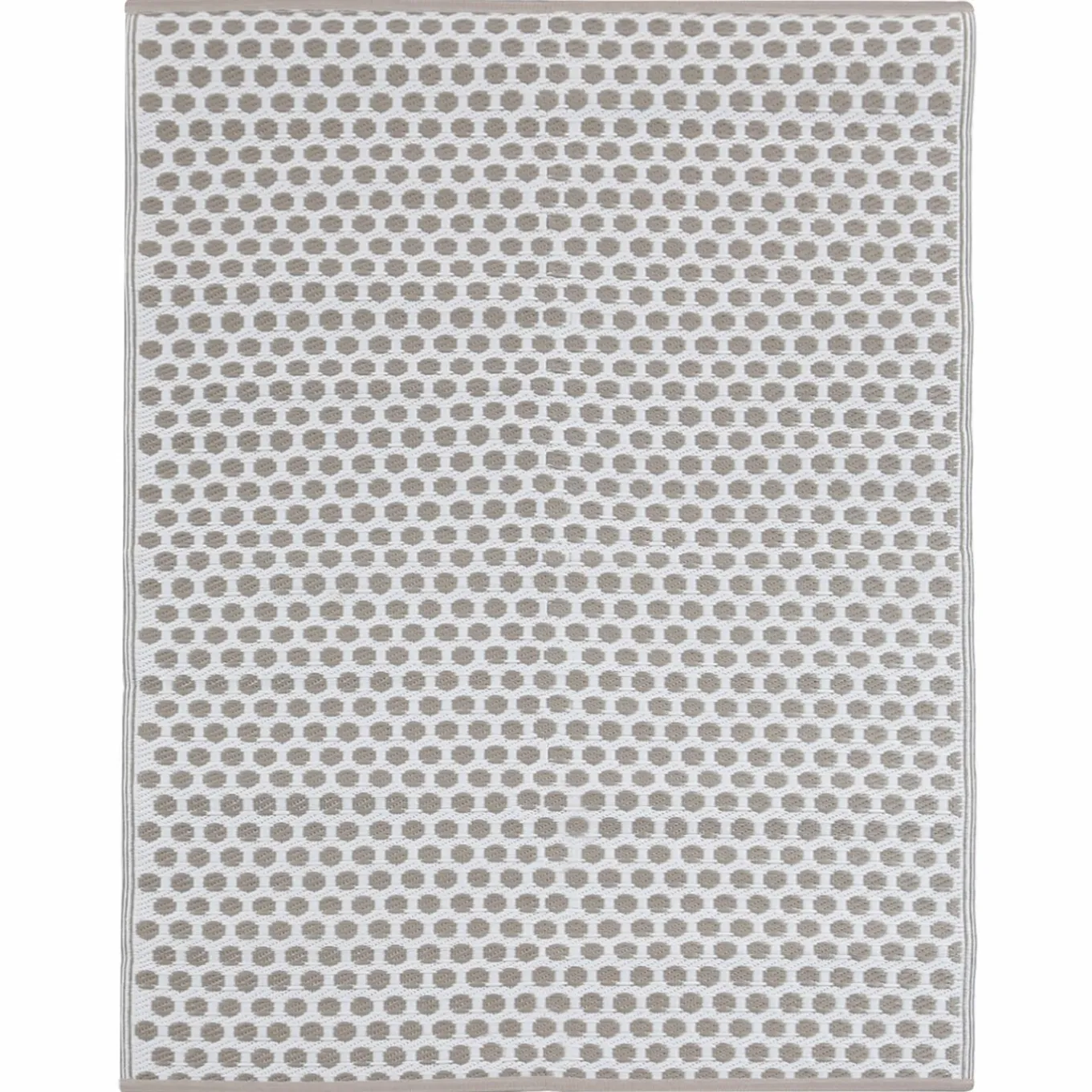 IDMarket Tapis extérieur terrasse motifs ronds beiges et blancs 180 x 280 cm* Revêtement Sol Extérieur
