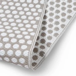 IDMarket Tapis extérieur terrasse motifs ronds beiges et blancs 180 x 280 cm* Revêtement Sol Extérieur