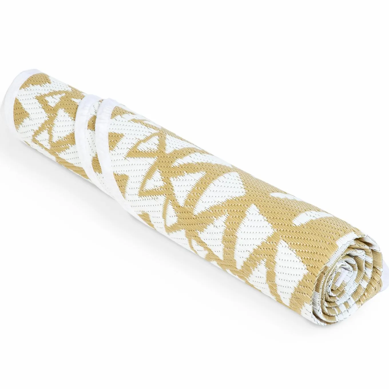 IDMarket Tapis extérieur terrasse motifs maoris blanc et naturel 150 cm* Revêtement Sol Extérieur