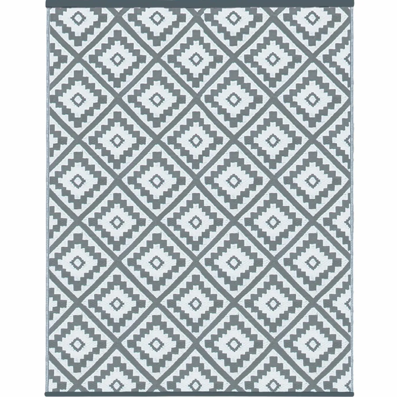 IDMarket Tapis extérieur terrasse motifs géométriques gris et blanc* Revêtement Sol Extérieur