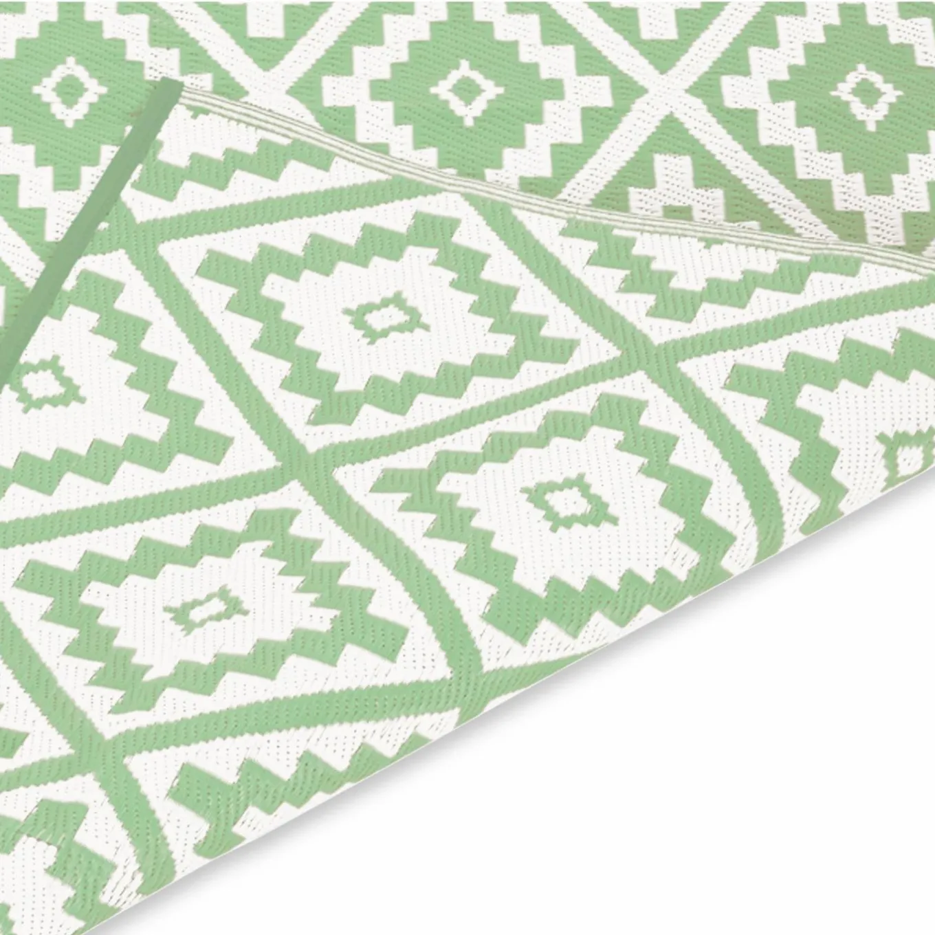 IDMarket Tapis extérieur vert sauge et blanc motifs géométriques 180 x 280 cm* Revêtement Sol Extérieur