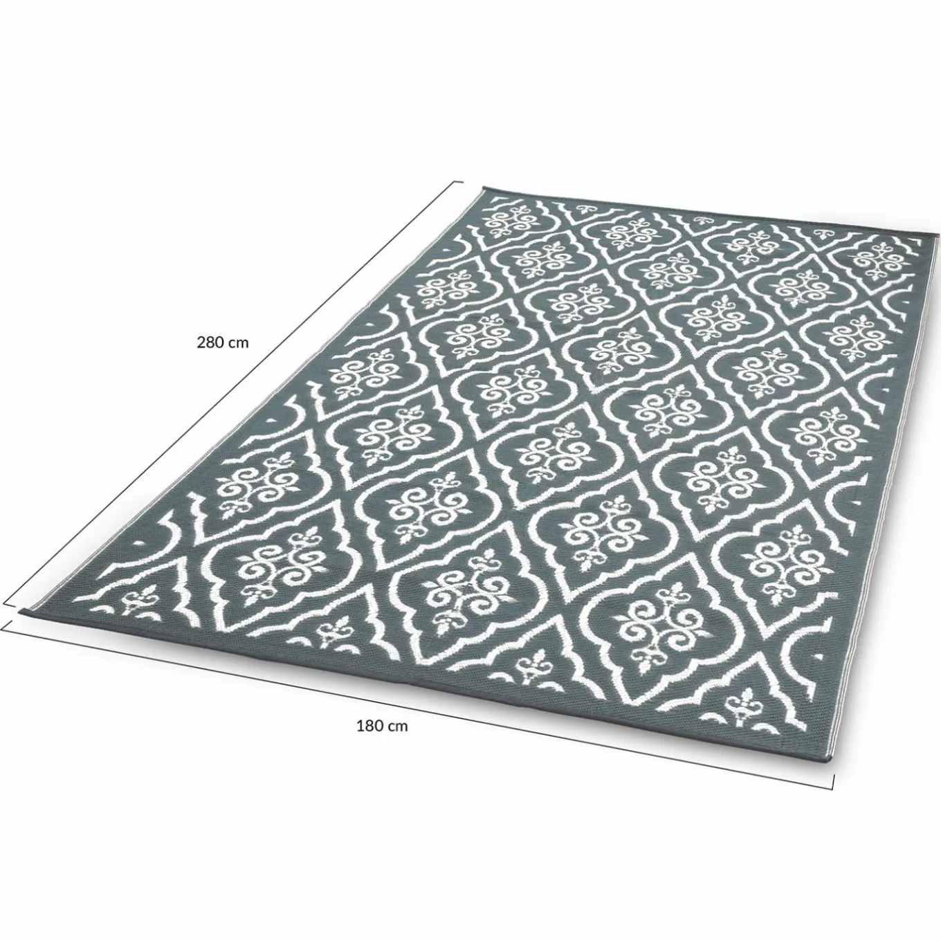 IDMarket Tapis extérieur 180x280 cm gris et blanc* Revêtement Sol Extérieur