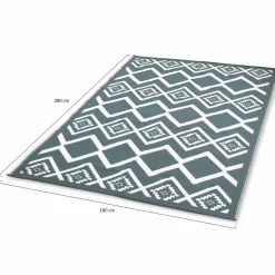 IDMarket Tapis extérieur 180x280 cm gris et blanc* Revêtement Sol Extérieur