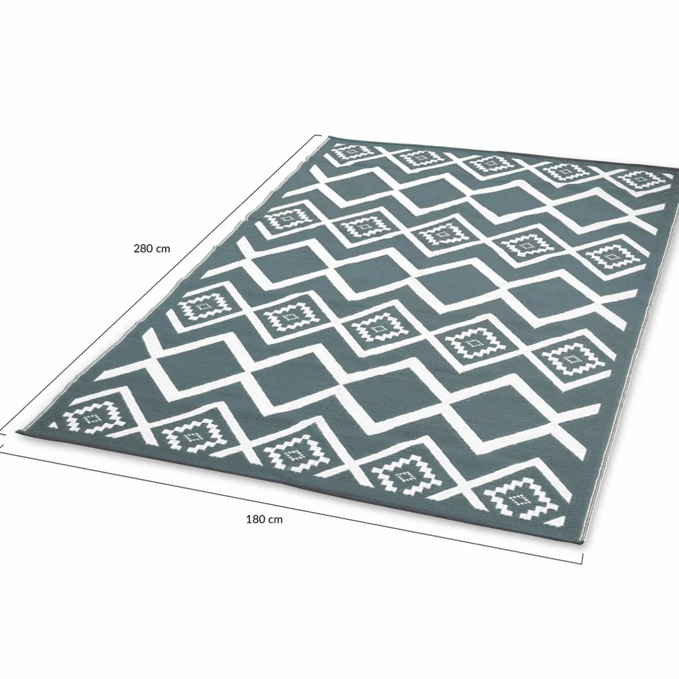 IDMarket Tapis extérieur 180x280 cm gris et blanc* Revêtement Sol Extérieur