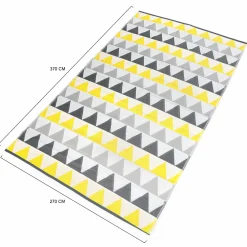 IDMarket Tapis extérieur 270x370 cm triangles gris et jaune* Revêtement Sol Extérieur