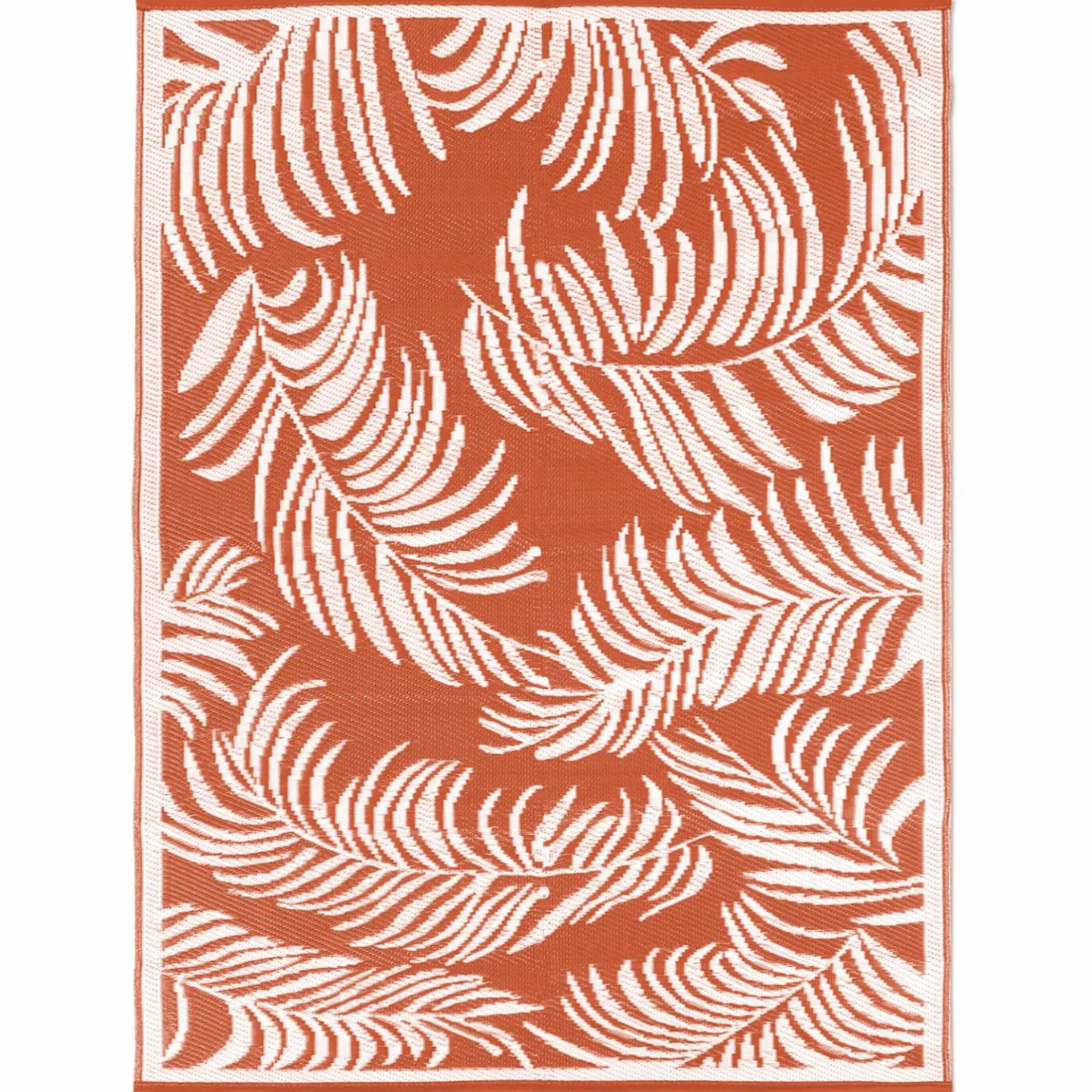 IDMarket Tapis tropical d'extérieur terracotta et blanc* Revêtement Sol Extérieur