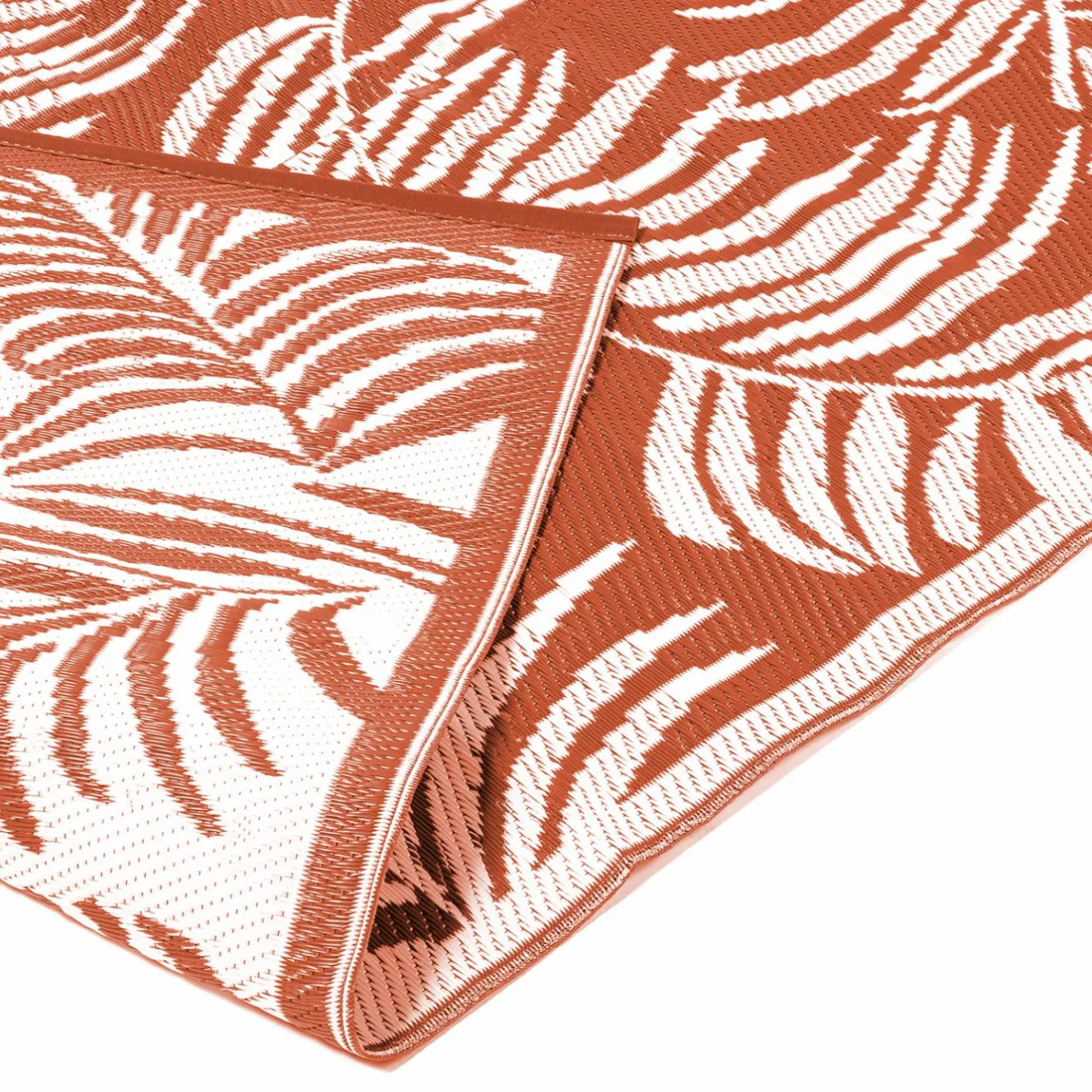 IDMarket Tapis tropical d'extérieur terracotta et blanc* Revêtement Sol Extérieur