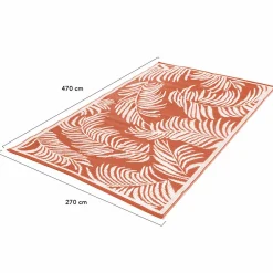 IDMarket Tapis tropical d'extérieur terracotta et blanc* Revêtement Sol Extérieur