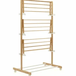 IDMarket Étendoir à linge 3 niveaux en bambou* Séchoirs À Linge