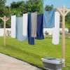 IDMarket Étendoir à linge extérieur en bois avec 12 m d’étendage* Séchoirs À Linge