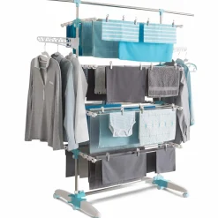 IDMarket Étendoir à linge pliable avec barre télescopique* Séchoirs À Linge