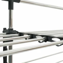 IDMarket Étendoir à linge XXL 60 m sur 4 niveaux avec barre télescopique* Séchoirs À Linge