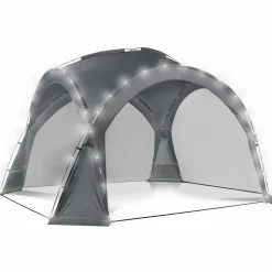 IDMarket Tente dôme LED gris anthracite* Mobilier Pliant D'Appoint|Tonnelles De Jardin