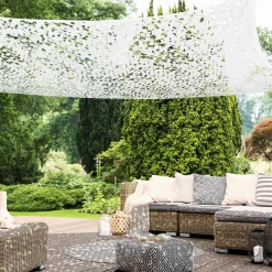 IDMarket Toile ombrage carrée camouflage blanc 4x4 m* Voiles D'Ombrage