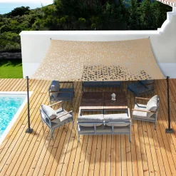 IDMarket Toile ombrage rectangulaire camouflage sable 3x4 m* Voiles D'Ombrage