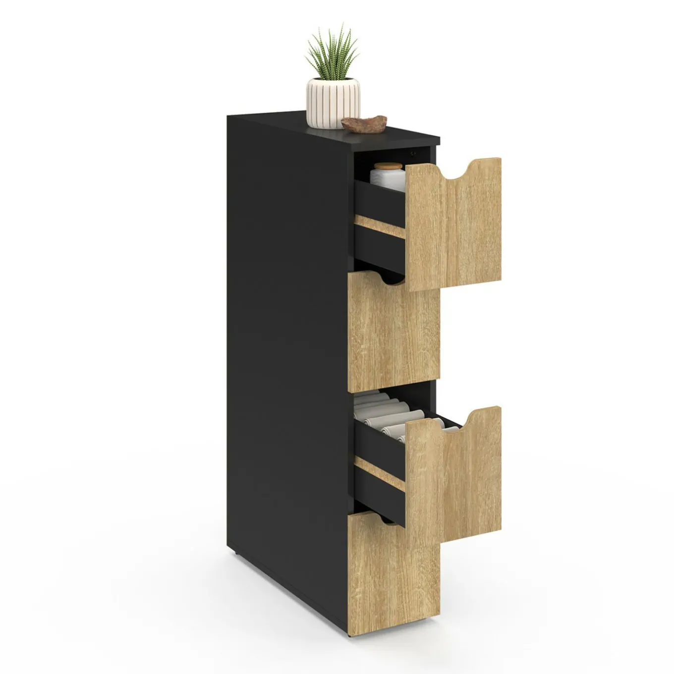 IDMarket Tour de rangement gain de place sur roulettes* Meubles Bas|Petits Meubles