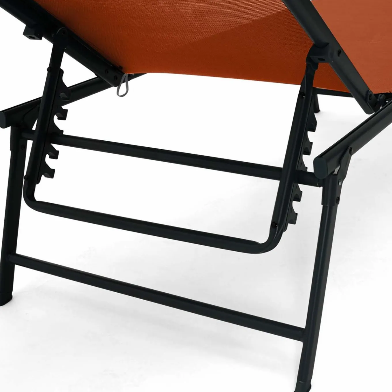 IDMarket Transats de jardin acier gris anthracite et toile terracotta - lot de 2* Bains De Soleil|Fauteuils De Jardin