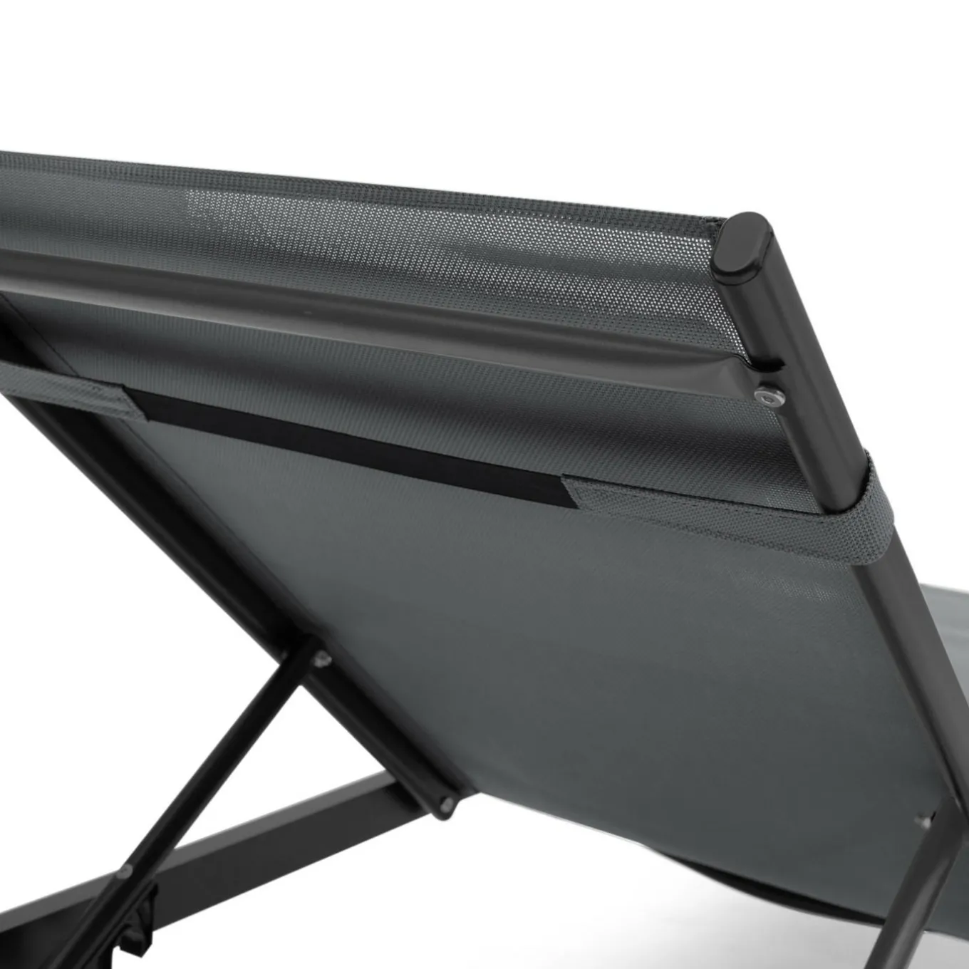 IDMarket Transats de jardin aluminium gris et noir : lot de 2* Bains De Soleil|Fauteuils De Jardin