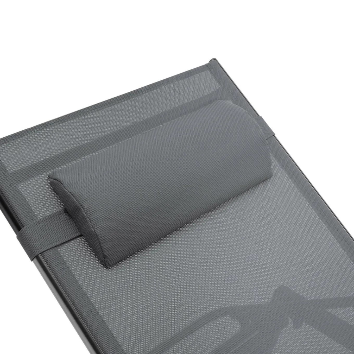 IDMarket Transats de jardin aluminium gris et noir : lot de 2* Bains De Soleil|Fauteuils De Jardin