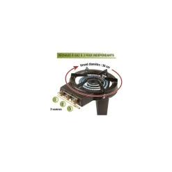 IDMarket Trépied à gaz* Dessertes Et Éléments De Cuisine