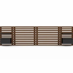 IDMarket Tête de lit 240 cm en lattes façon bois vieilli avec chevets et étagères noires* Têtes De Lit|Chambre Complète Adulte