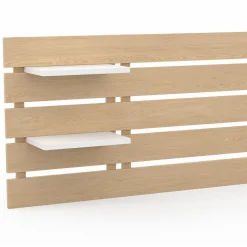IDMarket Tête de lit bois clair étagères blanches 5 larges lattes 240 cm* Têtes De Lit|Chambre Complète Adulte