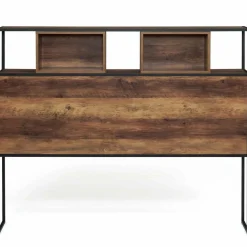 IDMarket Tête de lit bois foncé industrielle 145 cm* Collection Scandinave|Chambre Complète Adulte