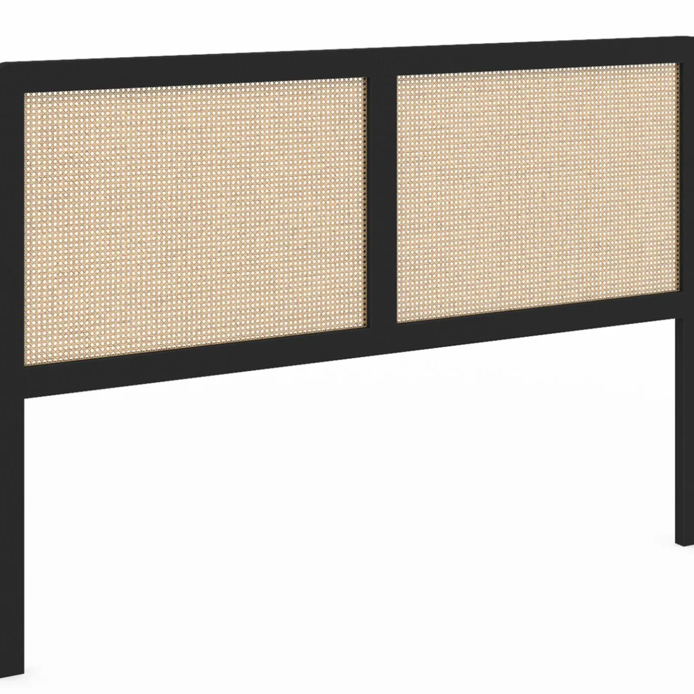 IDMarket Tête de lit coloris noir et cannage 160 cm* Meubles En Bois|Collection Cannage