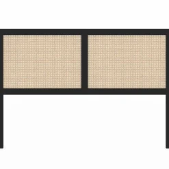 IDMarket Tête de lit coloris noir et cannage 160 cm* Meubles En Bois|Collection Cannage