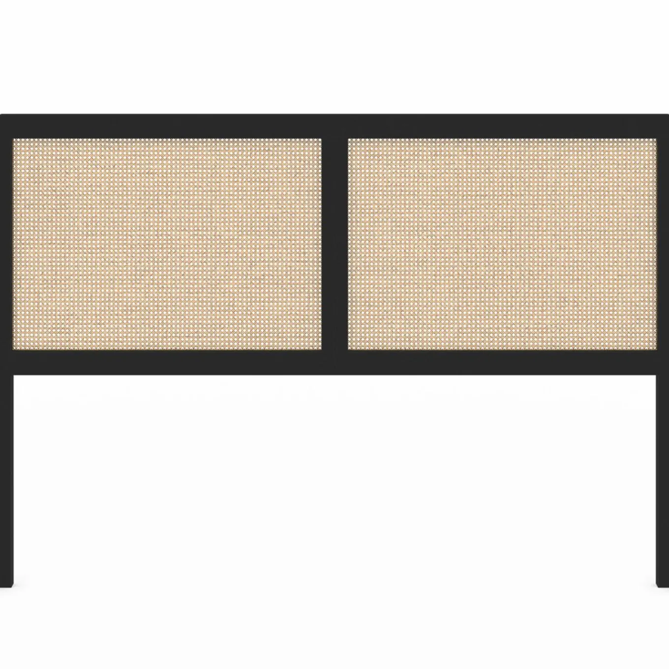 IDMarket Tête de lit coloris noir et cannage 160 cm* Meubles En Bois|Collection Cannage