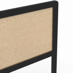 IDMarket Tête de lit coloris noir et cannage 160 cm* Meubles En Bois|Collection Cannage
