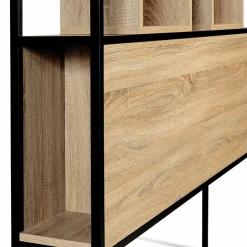 IDMarket Tête de lit industrielle 145 cm bois et métal* Meubles En Bois|Collection Industrielle
