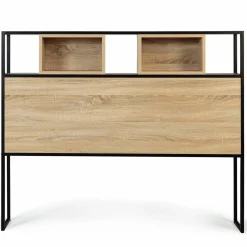 IDMarket Tête de lit industrielle 145 cm bois et métal* Meubles En Bois|Collection Industrielle